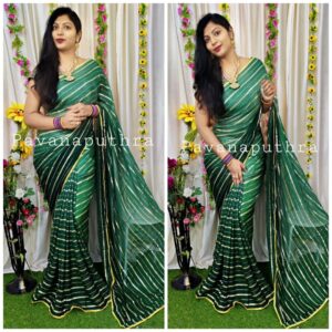 Pure viscose Georgette Saree With Zari Lining Weave