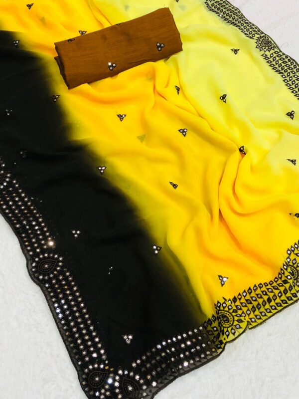 Beautiful Embroidered Georgette Silk Saree
