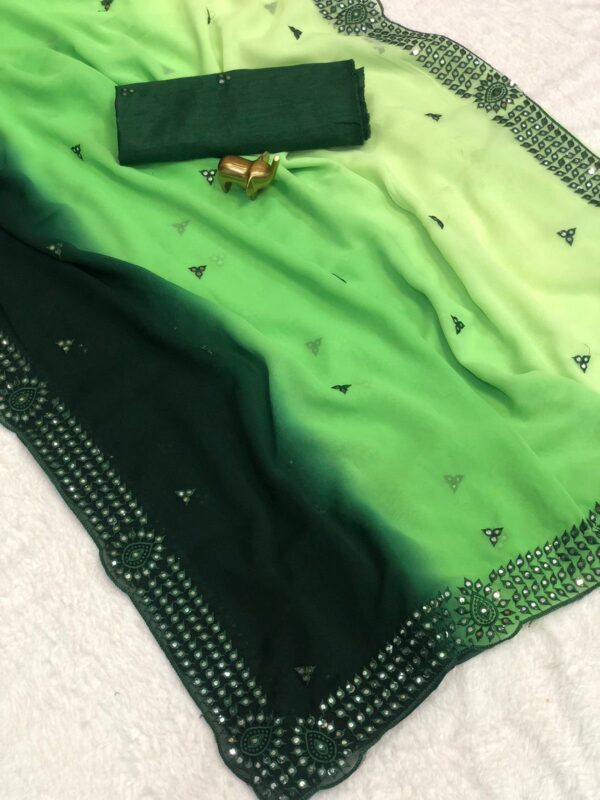 Beautiful Embroidered Georgette Silk Saree