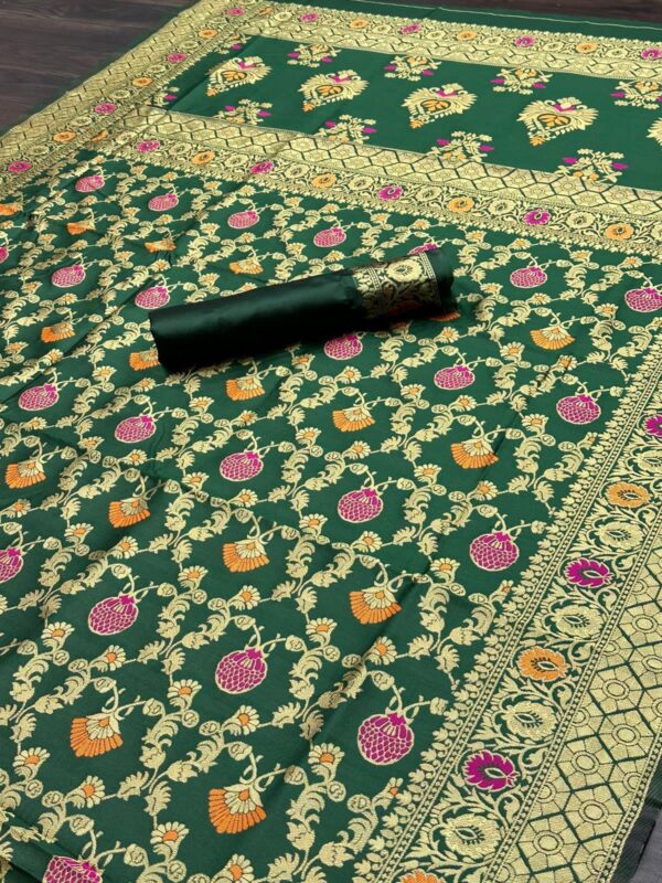 Soft lichi Silk Saree - Image 4