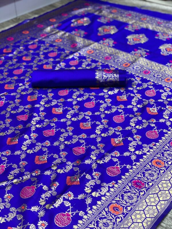 Soft lichi Silk Saree - Image 3