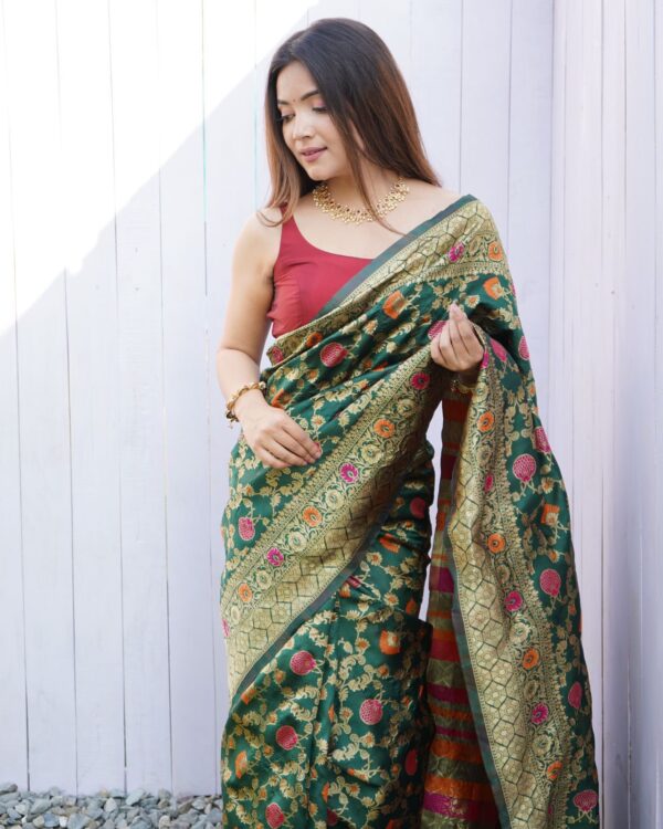 Soft lichi Silk Saree - Image 2
