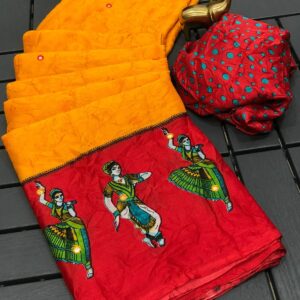 Moss Kalmkari Saree