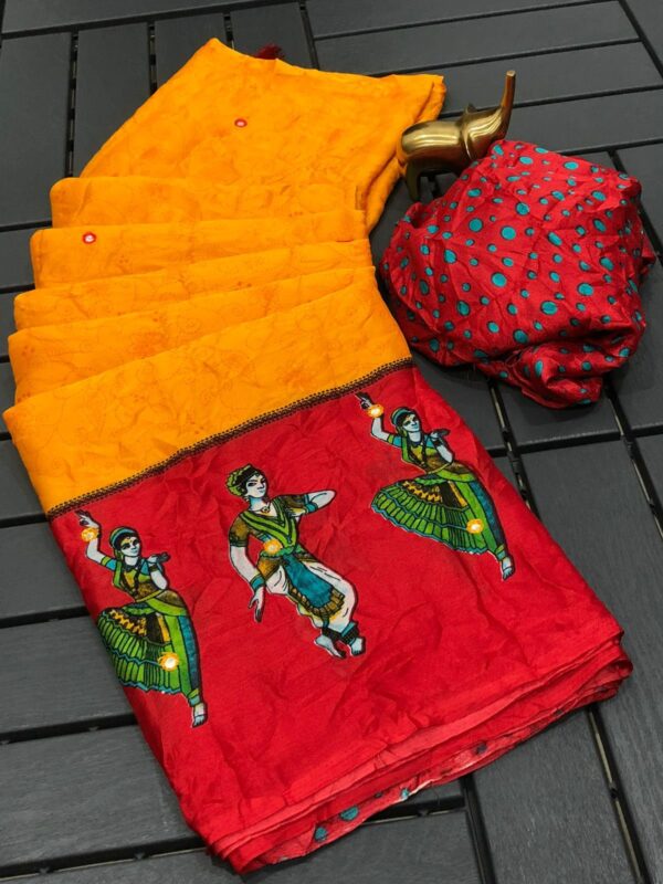 Moss Kalmkari Saree