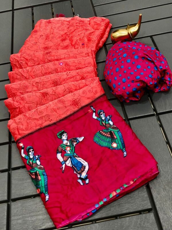 Moss Kalmkari Saree