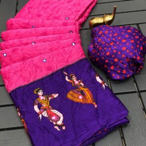 Moss Kalmkari Saree