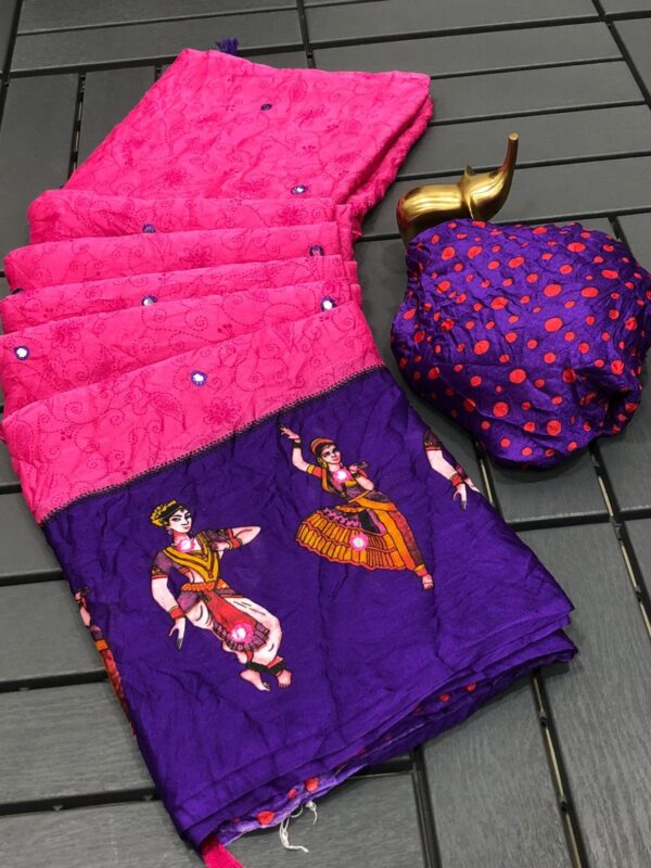 Moss Kalmkari Saree