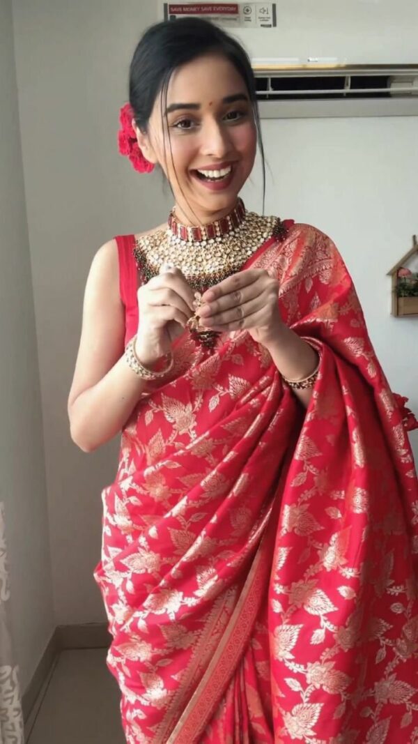 Ready To Wear Soft Lichi Silk Saree - Image 5