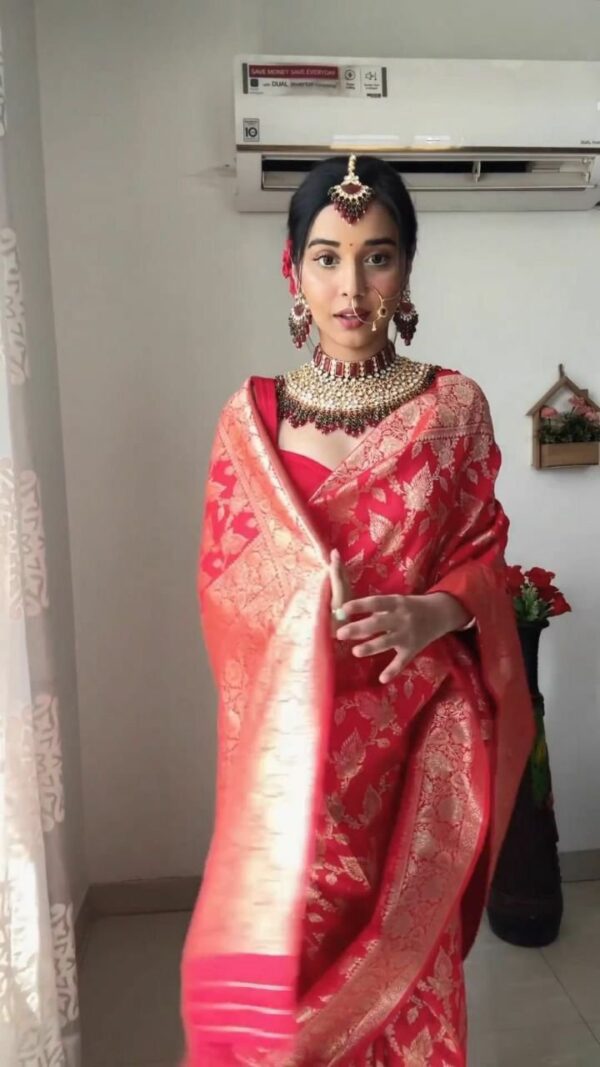 Ready To Wear Soft Lichi Silk Saree - Image 4