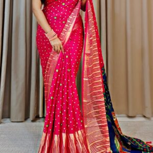 Beautiful Soft chiffon sarees with oll over multicolour design