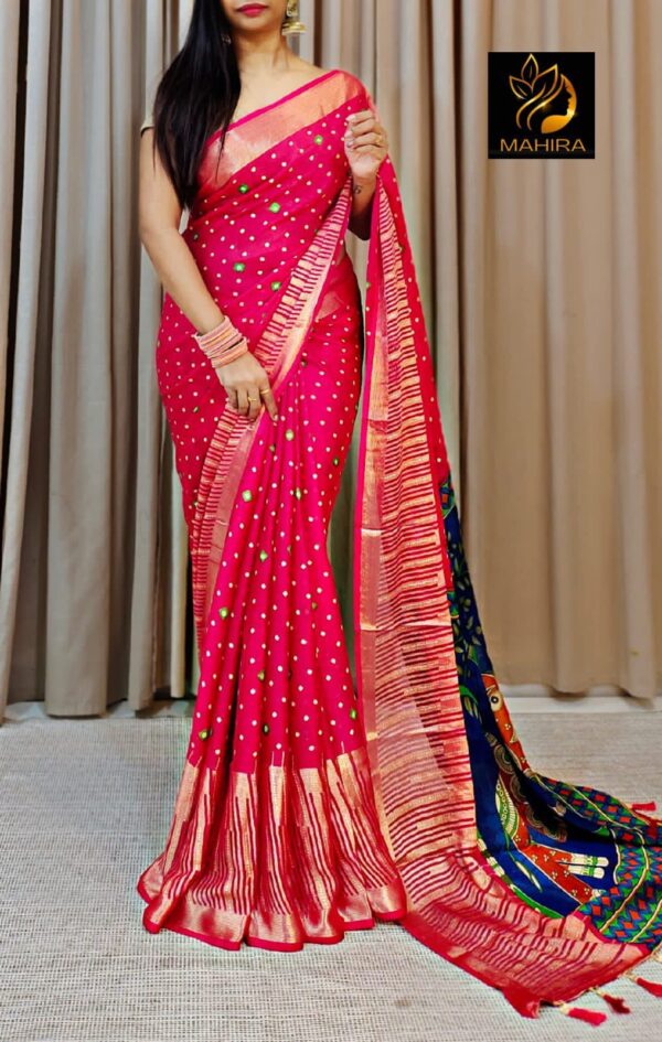 Beautiful Soft chiffon sarees with oll over multicolour design