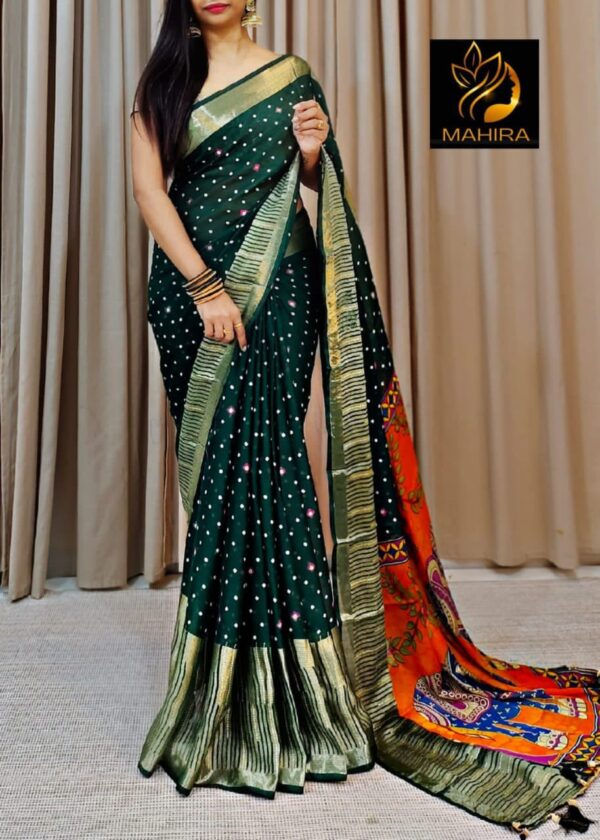 Beautiful Soft chiffon sarees with oll over multicolour design