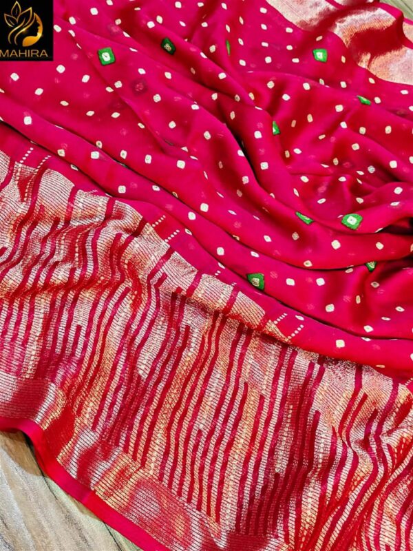 Beautiful Soft chiffon sarees with oll over multicolour design - Image 2