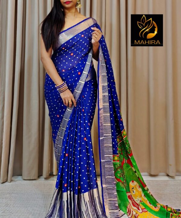 Beautiful Soft chiffon sarees with oll over multicolour design