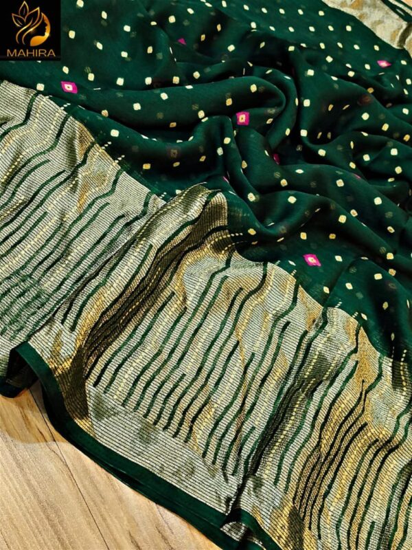 Beautiful Soft chiffon sarees with oll over multicolour design - Image 2