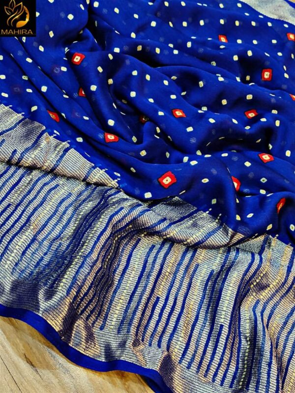 Beautiful Soft chiffon sarees with oll over multicolour design - Image 2