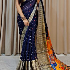 Beautiful Soft chiffon sarees with oll over multicolour design