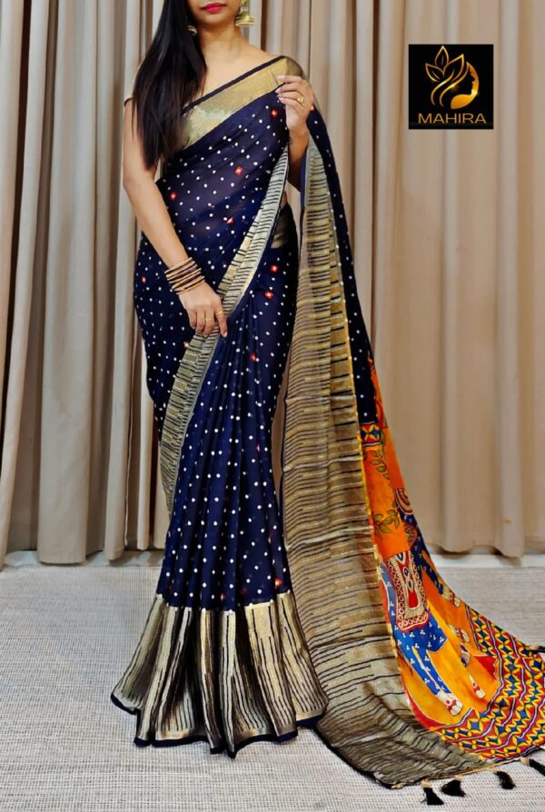 Beautiful Soft chiffon sarees with oll over multicolour design