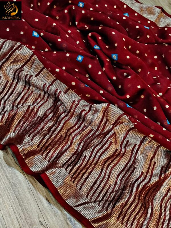 Beautiful Soft chiffon sarees with oll over multicolour design - Image 2
