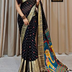 Beautiful Soft chiffon sarees with oll over multicolour design