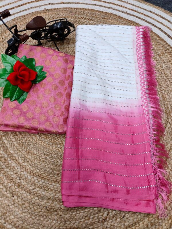 Nylon Chinon Silk Sarees - Image 2