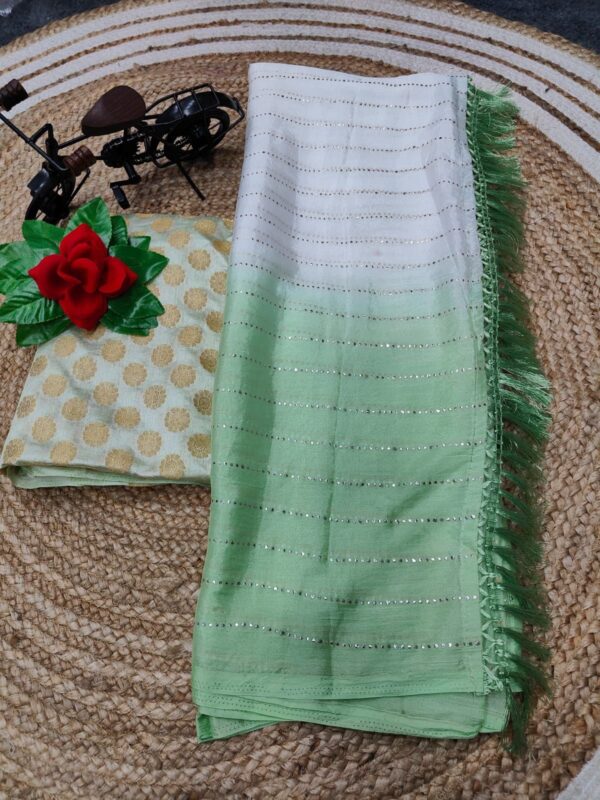 Nylon Chinon Silk Sarees - Image 2