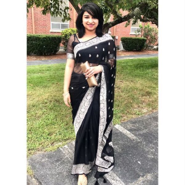 Soft Linen Saree - Image 3