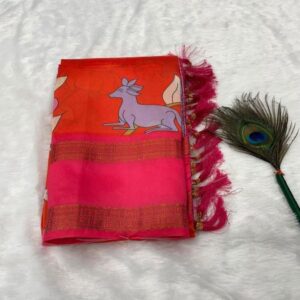Soft Bantasi Silk Kalamkari Print Saree