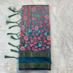 Soft Banarasi Silk With Kalmkari Theme sarees