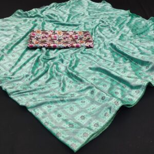 Best Quality Lycra Saree With Satin Silk Blouse