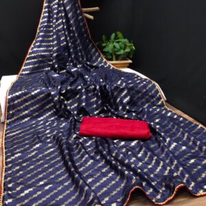 Vichitra Silk Lehriya Saree