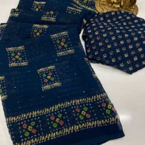 Soft Georgette sarees with Beautiful Crochet Work