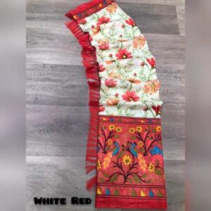 Soft paithani silk printed saree with foil print