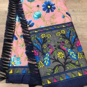 Soft paithani silk printed saree with foil print