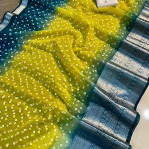 Kanchipuram Orgenza Jacquard Pigment Full Work Saree