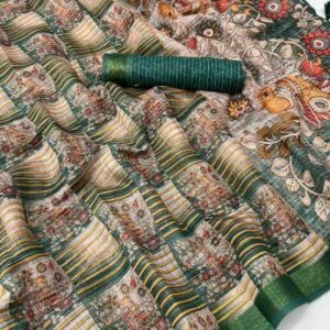 Saree with katha stitching on body