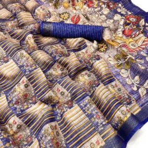 Saree with katha stitching on body