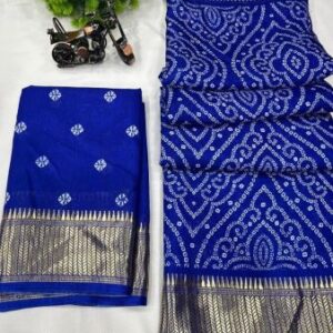 Crep silk  patola design bandhej saree with running blouse