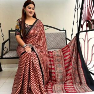 Digital Print Muslin fabric Saree With very soft in texture
