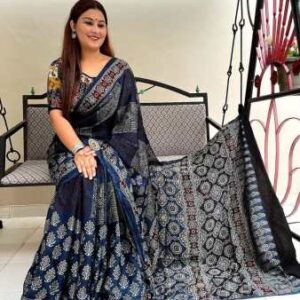 Digital Print Muslin fabric Saree With very soft in texture