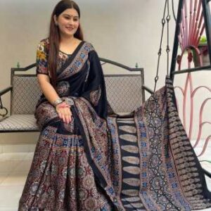 Digital Print Muslin fabric Saree With very soft in texture