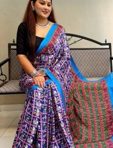 Patola Print Soft Muslin Silk sarees