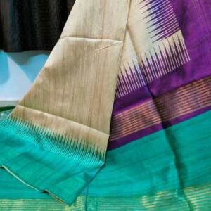 Soft Tussar Silk sarees with Beautiful Print With Attractive Temple Border
