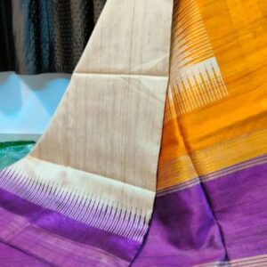 Soft Tussar Silk sarees with Beautiful Print With Attractive Temple Border