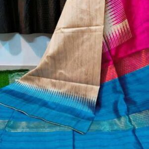 Soft Tussar Silk sarees with Beautiful Print With Attractive Temple Border
