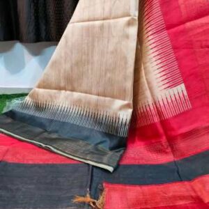 Soft Tussar Silk sarees with Beautiful Print With Attractive Temple Border