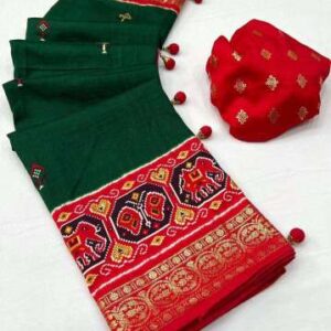 New soft paithani silk printed saree with foil print with paithani style printed pallu & border