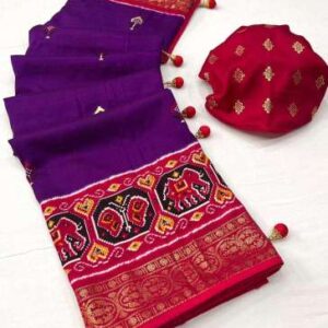 New soft paithani silk printed saree with foil print with paithani style printed pallu & border