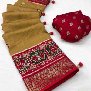 New soft paithani silk printed saree with foil print with paithani style printed pallu & border
