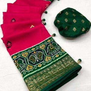 New soft paithani silk printed saree with foil print with paithani style printed pallu & border